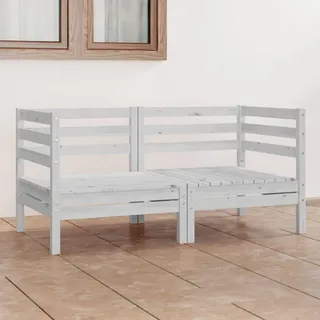 vidaXL Loungesofa 2-Sitzer weiß