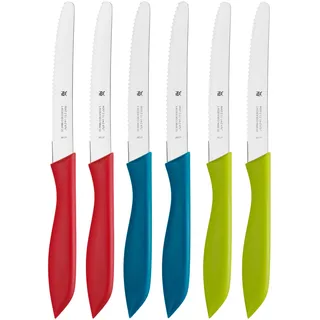 Messer-Set WMF "Classic Line" Kochmesser-Sets bunt (rot, blau, grün) Küchenmesser-Sets mit Doppelwellenschliff