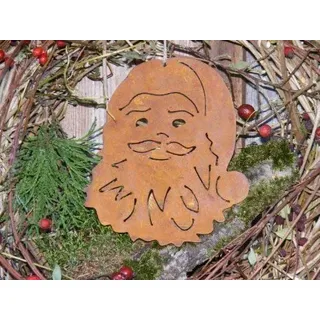 Rostikal Metall Deko Figur Weihnachtsmann 15 cm Edelrost Gartendeko Hängedeko Vintage