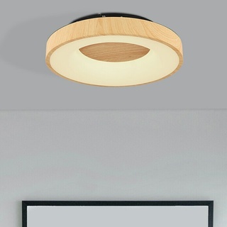 Globo LED-Deckenleuchte rund JOLLI  (30 W, Holz, Warmweiß)