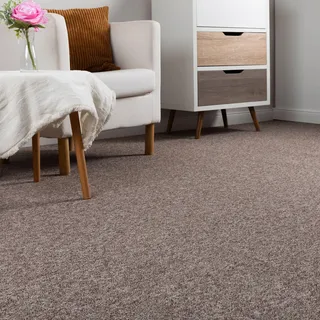 Steffensmeier Schlingen Teppichboden Meddon XL Meterware | Auslegware für Flur Büro | 1m 2m 3m 4m 5m breit! | Sand, Größe: 200x400 cm