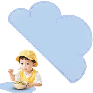 GHPKOTW Silikon Tischset Lebensmittelqualität, Rutschfeste Tragbare Tischsets für Kinder, Babies und Kleinkinder, Cloud Shaped, Hitzebeständige Geschirr Tischset