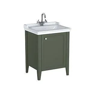 Vitra Valarte Waschtisch-Möbel-Set 65804 64,5x53x88cm, rechts, Korpus Vintage grün/Waschtisch weiß hochglanz