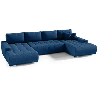 Fedve Wohnlandschaft, Blau, Textil, U-Form, 185x85x350 cm, Wohnzimmer, Sofas & Couches, Wohnlandschaften, Wohnlandschaften in U-Form