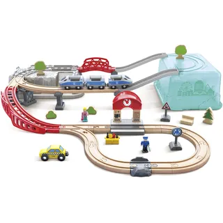 Spielzeug-Eisenbahn HAPE "Stadtbahn" Spielzeugfahrzeuge bunt Kinder Ab 3-5 Jahren FSC- schützt Wald - weltweit