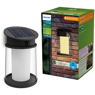 Philips Solar-Wandleuchte Juda schwarz 37,5 x 23,5 x 23,5 cm inkl. Leuchtmittel mit Bewegungsmelder