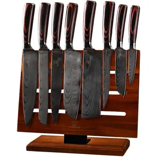 Küchenkompane Messer-Set, Braun, Metall, Holz, Akazie, Kochen, Küchenmesser, Messersets