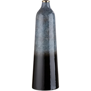 GILDE große Deko Vase XL konische Blumenvase aus Metall - Deko Wohnzimmer Geschenk für Frauen - Farben: Grau Schwarz Höhe 49 cm