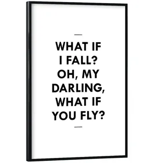 artboxONE Poster mit schwarzem Rahmen 30x20 cm Motivation & Sprüche Typografie What IF - Bild fliegen