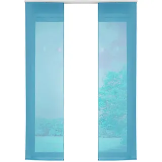 Gardinenbox Schiebegardine Klettband 245 x 60 cm Türkis 2 St.