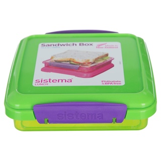 Sistema Lunch TO GO Brotdose Sandwichbox | 450 ml | stapelbare Lunchbox mit auslaufsicherem Deckel | für Kinder & Erwachsene | BPA-frei | Gemischte Farben (nicht auswählbar)