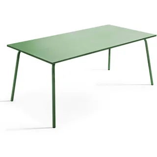 Oviala Gartentisch Palavas grün rechteckig 180 x 90 x 72 cm Stahl 8-Sitzer