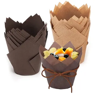 Tulpen Muffinförmchen Papier 100 Stk Muffins Cupcake Förmchen Papierförmchen Tulpen Muffin Backform Förmchen Muffinform Papier