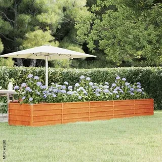 vidaXL Hochbeet Rostig 400 x 80 x 45 cm Cortenstahl