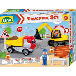 Lena® Spielzeug-Kipper Truckies Set Baustelle, inkluisve Spielzeug-Bagger und Spielfigur; Made in Europe bunt|gelb
