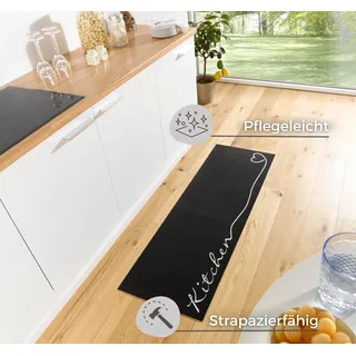 HANSE HOME Kitchen Herz Küchenläufer 50 x 150 cm Schwarz/Weiß
