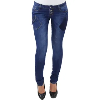 Sotala Damen Stretch RÖHREN HÜFT Jeans Hose Skinny Slim FIT BLAU RÖHRENJEANS HÜFTJEANS RE-3831 L/40 - L