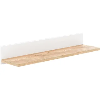 PAIDI Wandregal YOLANDA in Weiß mit Eiche-Dekor, 90 cm Breite, Schweberegal, stabiles Hängeregal aus Holz, 20 Kg Tragkraft, Wandboard weiß