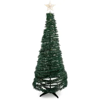 Spiral Weihnachtsbaum 150 cm LED – Künstlicher Tannenbaum mit Stern | LED Tannenbaum, Pop Up Baum, Weihnachtsbeleuchtung, Kunstbaum, Außenbeleuchtung, Stern