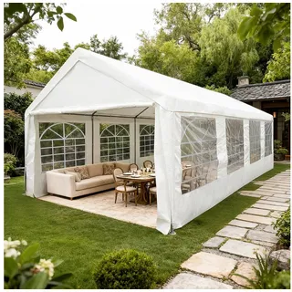 KONIFERA Partyzelt Málaga, mit 4 Seitenteilen, BxTxH: 400x800x306 cm weiß