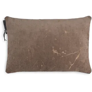 KNIT FACTORY - James Sofakissen - Industrial Vintage Look - Mit Kissenfüllung – Kunstleder Dekokissen - 60x40 – Taupe