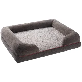 PETSTUFF Orthopädisches Hundebett Bezug abnehmbar waschbar rutschfest Größenwahl, dunkelgrau, S