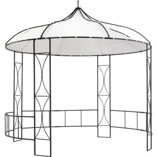 Möbel Pavillon 300 x 290 cm Weiß Rund - Pavillons & Partyzelte &37398 - Weiß