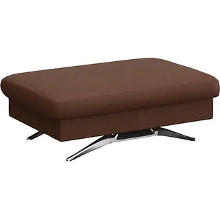 FLEXLUX Pouf Glow Sitzhocker, Polsterhocker, Hocker mit Stauraum, Fuß Alu braun