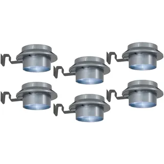 NÄVE Solarleuchte 6er Set Kunststoff 6 cm grau