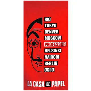 La Casa de Papel Badetuch La Casa de Papel, Baumwolle, Strandtuch 70 x 140 cm aus Baumwolle rot