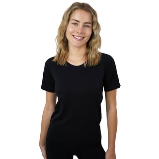 Stark Soul® T-Shirt Damen Sportshirt Kurzarm RACER Sport Shirts Seamless. mit Rundhalsausschnitt schwarz