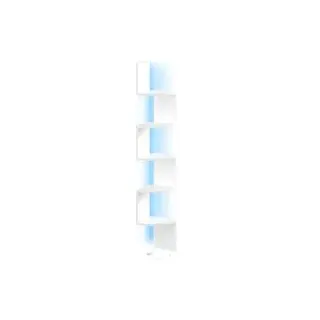 Eckregal mit LED-Beleuchtung, Wandregal 5-stufig, Fernbedienung