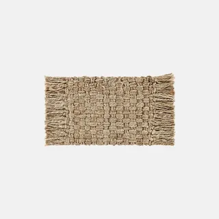 Loberon Fußmatte Moody, handgewobene Qualität, mit charmanten Fransen, grobes Geflecht, Fußabstreifer, Teppich, Wohntextilien, Jute, braun