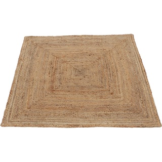 Teppich Nele Juteteppich Naturfaser, carpetfine, rechteckig, Höhe: 6 mm, geflochtener Wendeteppich aus 100% Jute, quadratisch und als Läufer beige 160 cm x 160 cm x 6 mm