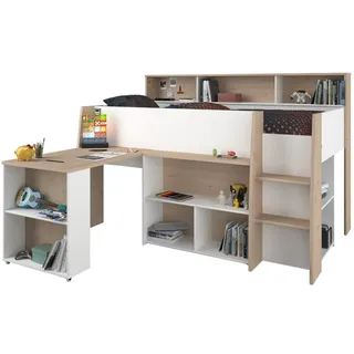 Parisot Stauraumbett Parisot Lucas 1-Hochbett Kinderzimmer 90x200