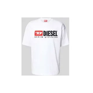 T-Shirt mit Label-Detail, Weiss, M