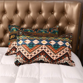 Chanyuan Kissenbezug Bohemian Stil 80x80 cm, Kopfkissenbezug Weich Mikrofaser Böhmisch Braun Grün Geometrisch Gestreift Muster Kissenbezüge