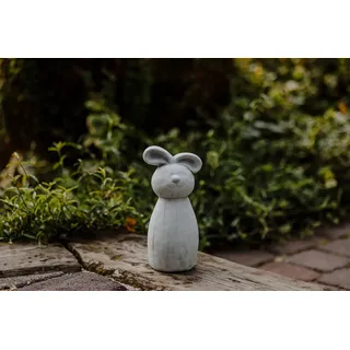 gartendekoparadies.de Gartenfigur Lustige Steinfiguren, Kuh Hase Katze Eule Frosch, Steinguss, 24-26 cm, Frostsicher grau 12 cm x 10 cm x 24 cm