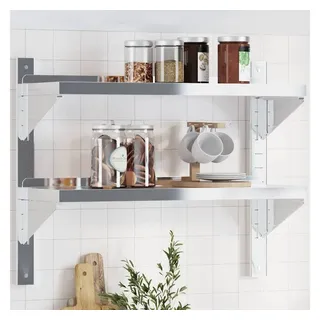 vidaXL Wandregal 75 x 23,5 x 60 cm Silber