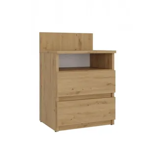 KOBI Nachttisch MALWA M1 - moderner Nachttisch mit 2 Schubladen, minimalistisches Design