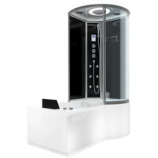 AcquaVapore Whirlpool Wanne Duschtempel Dusche Duschkabine K55-L33-WP-EC 170x100 cm mit 2K Scheiben Versiegelung