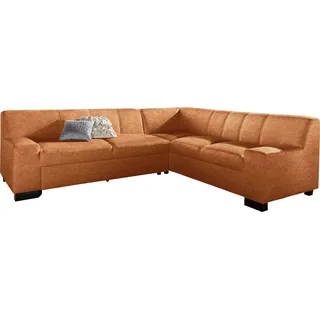 DOMO collection Ecksofa DOMO COLLECTION "Norma, moderne Armlehnen, zeitlos und elegant, Breite 247cm, L-Form", orange (terrakotta), B:247cm H:74cm T:212cm, Microfaser PRIMABELLE (100% Polyester);Kunstleder SOFTLUX;Struktur (90% Polyester, 10% Polyacryl);NaturLEDER 