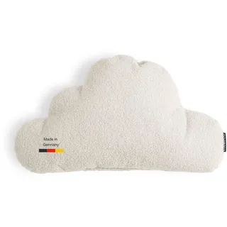 mokebo Dekokissen 'Cloud', Made in Germany Wolkenkissen Boucle Weiß Natur Beige Zierkissen Wolke Flauschig Sofakissen Weich Couchkissen Kuschelkissen Boho Scandi Wohnzimmer Kinderzimmer Kissen