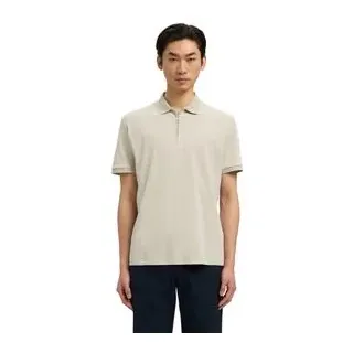 Selected Homme Herren Poloshirt SLMFAVE ZIP SS Regular Fit 16079026 Beige XL