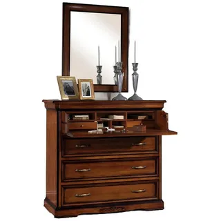 Xlmoebel Sekretär Holzkommode mit Spiegel im modernen Design für das Schlafzimmer (1 St., 2tlg Set (Kommode+ Spiegel), Hergestellt in Europa braun