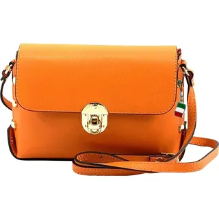 FLORENCE Umhängetasche Florence Umhängetasche Damen Tasche (Umhängetasche), Damen Leder Umhängetasche, orange ca. 22cm orange