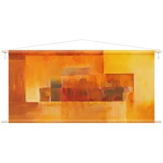 Bilderdepot24 Wandteppich modern Abstrakt Indischer Sommer orange, rechteckig, Höhe: 2.6 mm, großes Wandbild aus Natur-Baumwolle Wandbehang Stoffbild Tuch Wollseil orange 200 cm x 100 cm x 2.6 mm