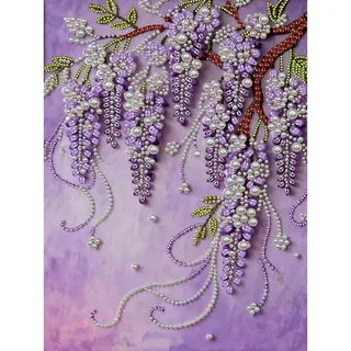 Aodejoy Pearl Diamant Malerei Erwachsene, DIY 5d Diamond Painting mit Rahmen 30x40cm, Diamond Art Craft Kit für Home Wall Decor Geschenk-Violett