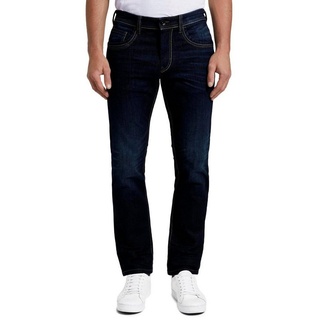 TOM TAILOR 5-Pocket-Jeans Marvin Straight mit Stretch und Kontrastnähten blau