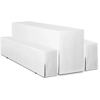 TexDeko 110cm Hussen für (Mini) Bierzeltgarnitur 3TLG Set Tisch 50cm Premium, 110cm = 1/2 Standardlänge